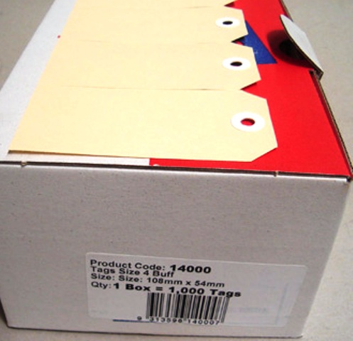 Avery 14000 Shipping Tags Size 4 Buff 108 x 54mm Box 1000